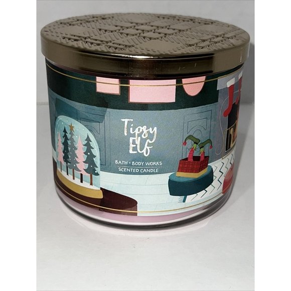 Bath & Body Works Candle TIPSY ELF 3 Wick Candle Day Exclusive NEW Holiday 2022 - Picture 5 of 16